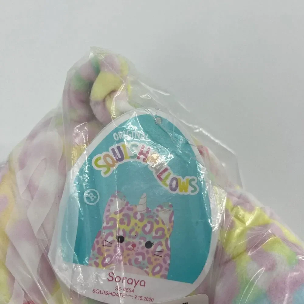 Squishmallows Soraya Cheetah Corn Unicorn Pastel Pink Aerie Plush Tie Dye 8 Inch